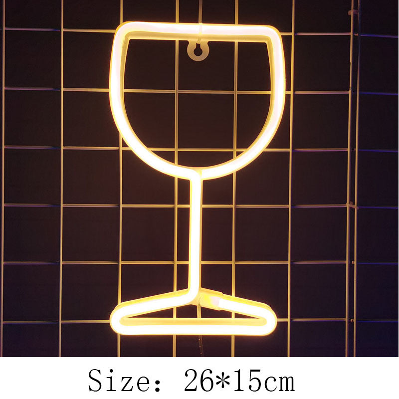 Wine Glass, Beer Mug Neon LED Light Sign – Fun Bar & Party Wall Decor for Weddings, Birthdays, and Gifts
