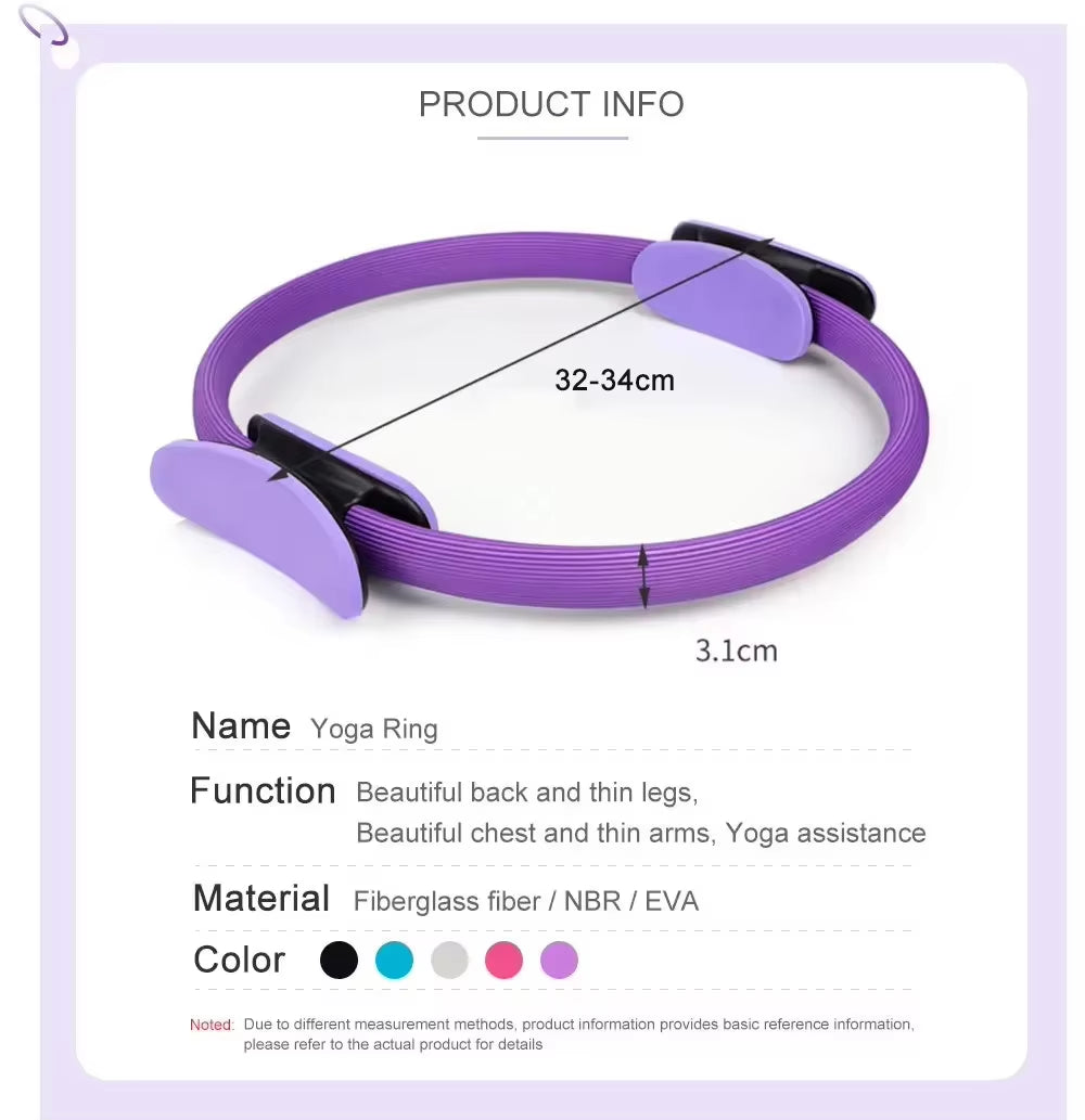 Pilates Ring Yoga Fitness Circle – Resistance Exercise Ring for Women | Home Workout, Muscle Toning & Flexibility Training