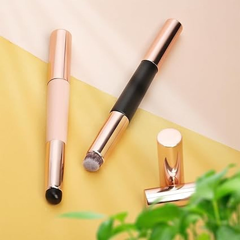 2PCS Silicone Lip & Concealer Brush Set – Reusable Double-Ended Applicators for Lipstick, Gloss, Balm & Blending