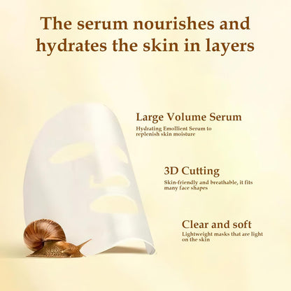Snail Essence Hydrating Silk Mask Set (5PCS) – Korean Moisture Boost Formula
