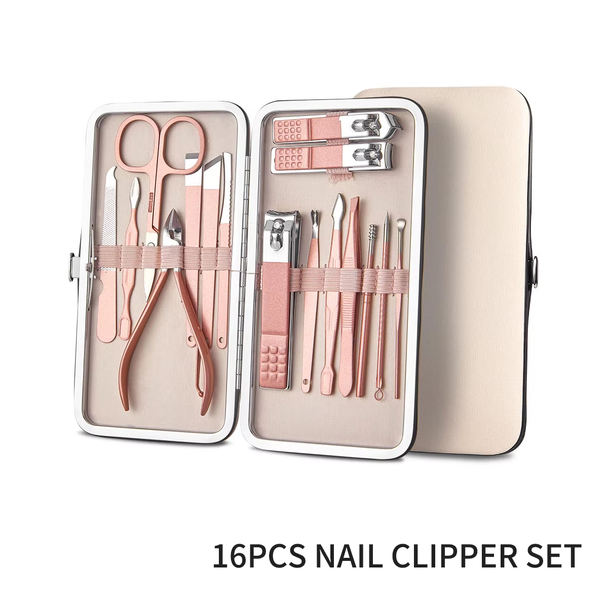 Professional Manicure & Pedicure Set – 7/16/28Pcs Stainless Steel Grooming Tools with Travel Case 