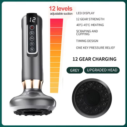 Electric Cupping & Guasha Massager | Infrared Heat Vacuum Suction Anti-Cellulite Slimming Massage Therapy