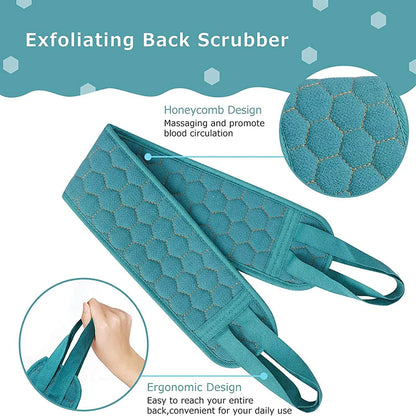 Moroccan Hammam exfoliating Body Scrubber Set – Back Scrubber, Bath Glove & Loofah Sponge“ Scrub Set – Deep Exfoliating & Glowing Skin Ritual”