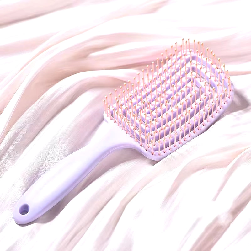 Elastic Massage Hair Brush – Hollow Scalp Detangling Comb for Fast Blow-Dry & Styling