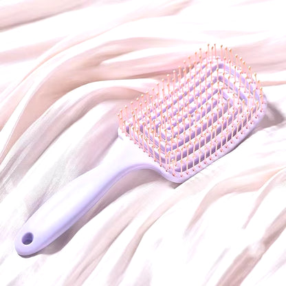 Elastic Massage Hair Brush – Hollow Scalp Detangling Comb for Fast Blow-Dry & Styling