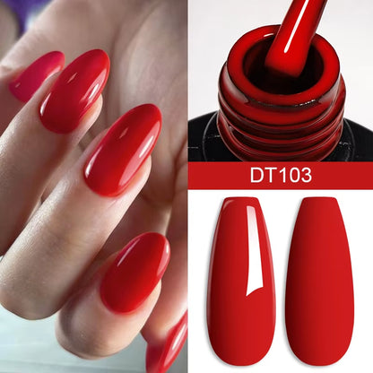 Different Red Shades Gel Nail Polish 7ml – Semi-Permanent Soak-Off UV Gel for Nails