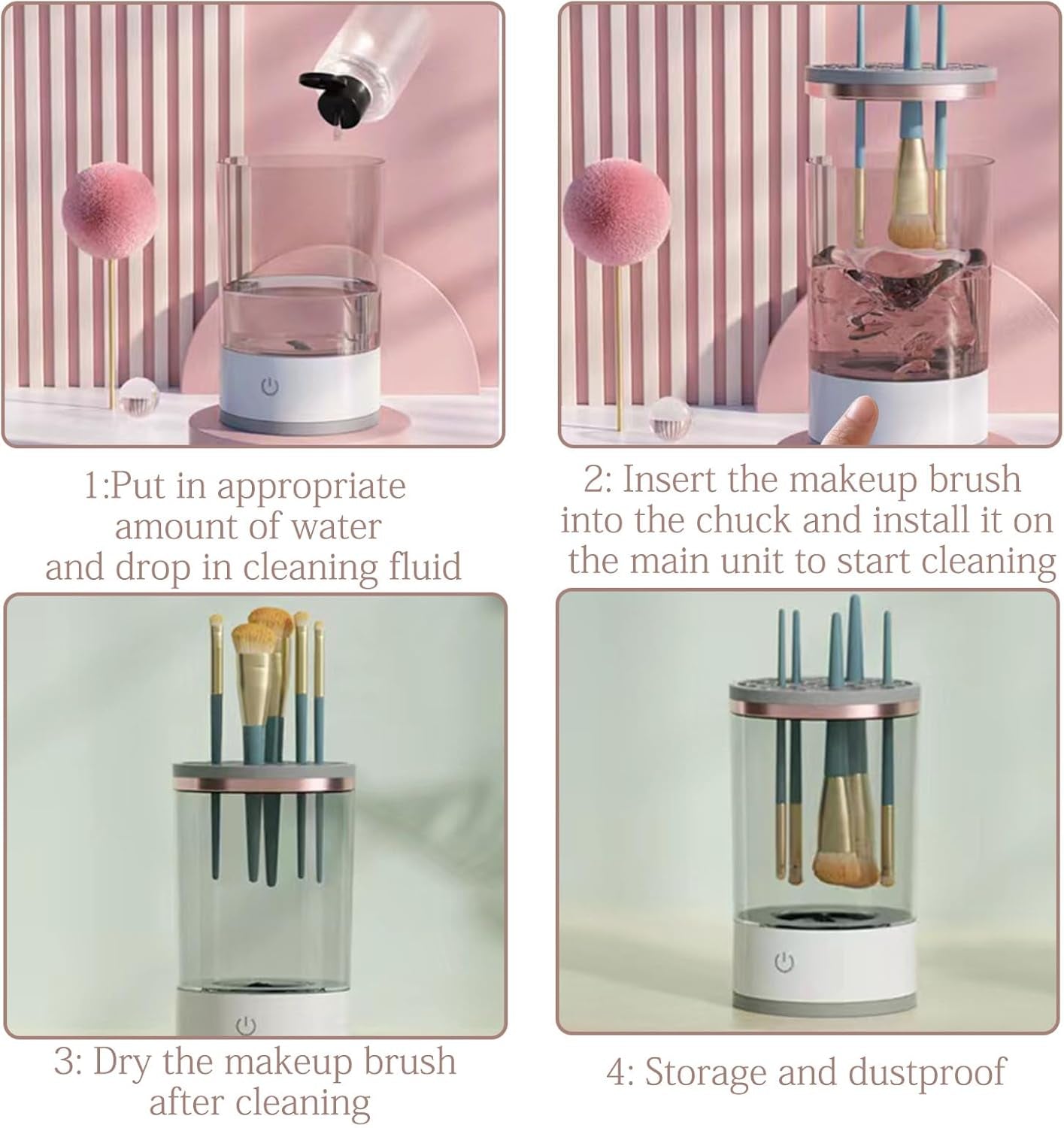 Electric Makeup Brush Cleaner – Handheld Deep Cleaning Device for All Brushes