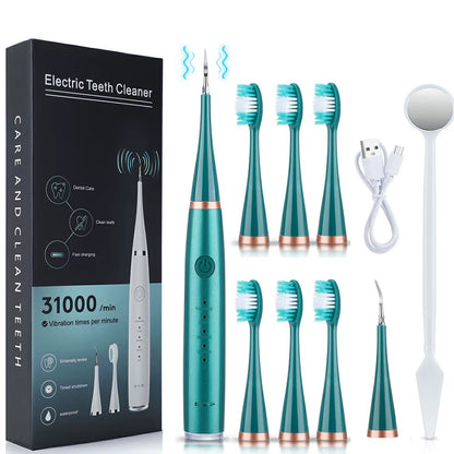 6-in-1 Ultrasonic Dental Cleaner – Electric Tartar & Plaque Remover with Sonic Toothbrush