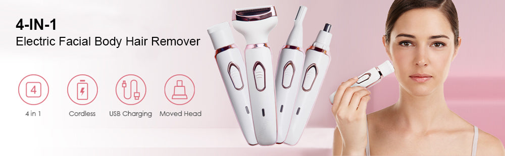Women’s Electric Hair Trimmer – Portable Painless Razor for Body, Bikini, Face & Legs