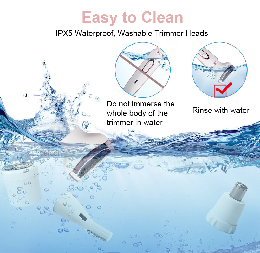 Women’s Electric Hair Trimmer – Portable Painless Razor for Body, Bikini, Face & Legs