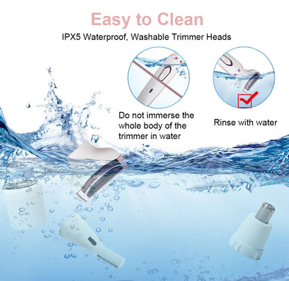 Women’s Electric Hair Trimmer – Portable Painless Razor for Body, Bikini, Face & Legs