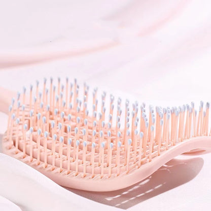 Elastic Massage Hair Brush – Hollow Scalp Detangling Comb for Fast Blow-Dry & Styling