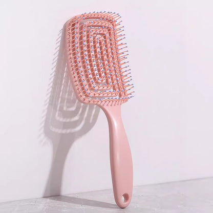 Elastic Massage Hair Brush – Hollow Scalp Detangling Comb for Fast Blow-Dry & Styling