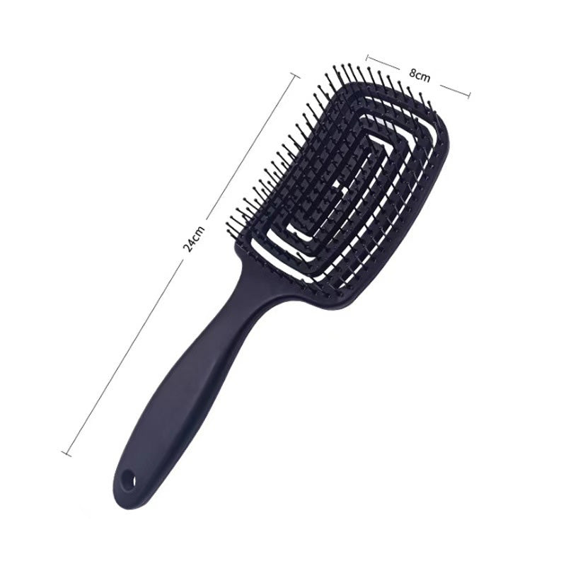 Elastic Massage Hair Brush – Hollow Scalp Detangling Comb for Fast Blow-Dry & Styling