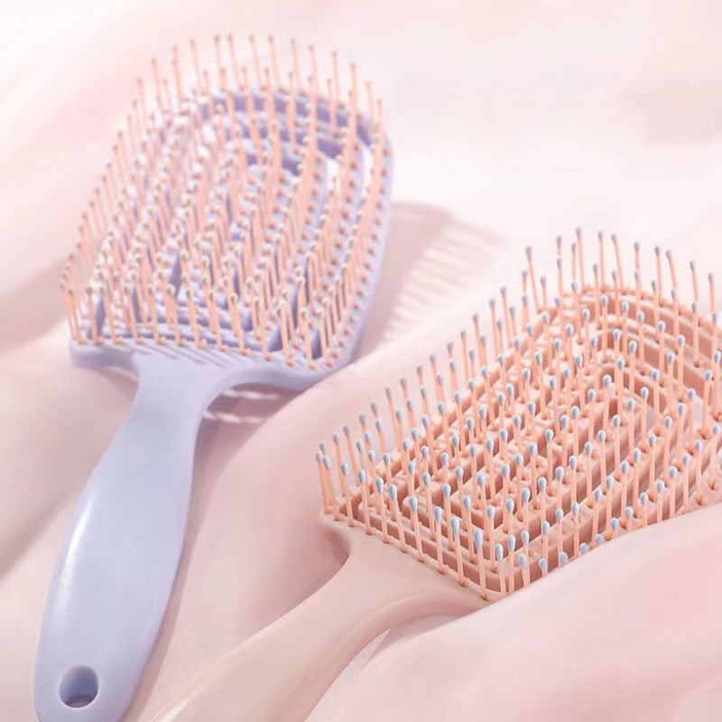 Elastic Massage Hair Brush – Hollow Scalp Detangling Comb for Fast Blow-Dry & Styling
