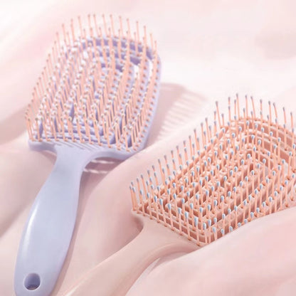Elastic Massage Hair Brush – Hollow Scalp Detangling Comb for Fast Blow-Dry & Styling