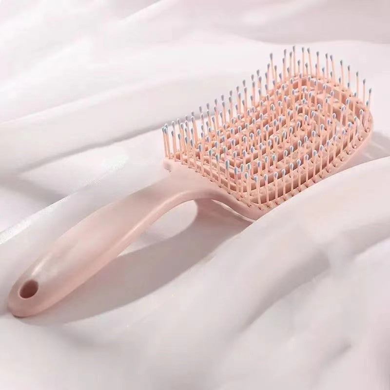 Elastic Massage Hair Brush – Hollow Scalp Detangling Comb for Fast Blow-Dry & Styling