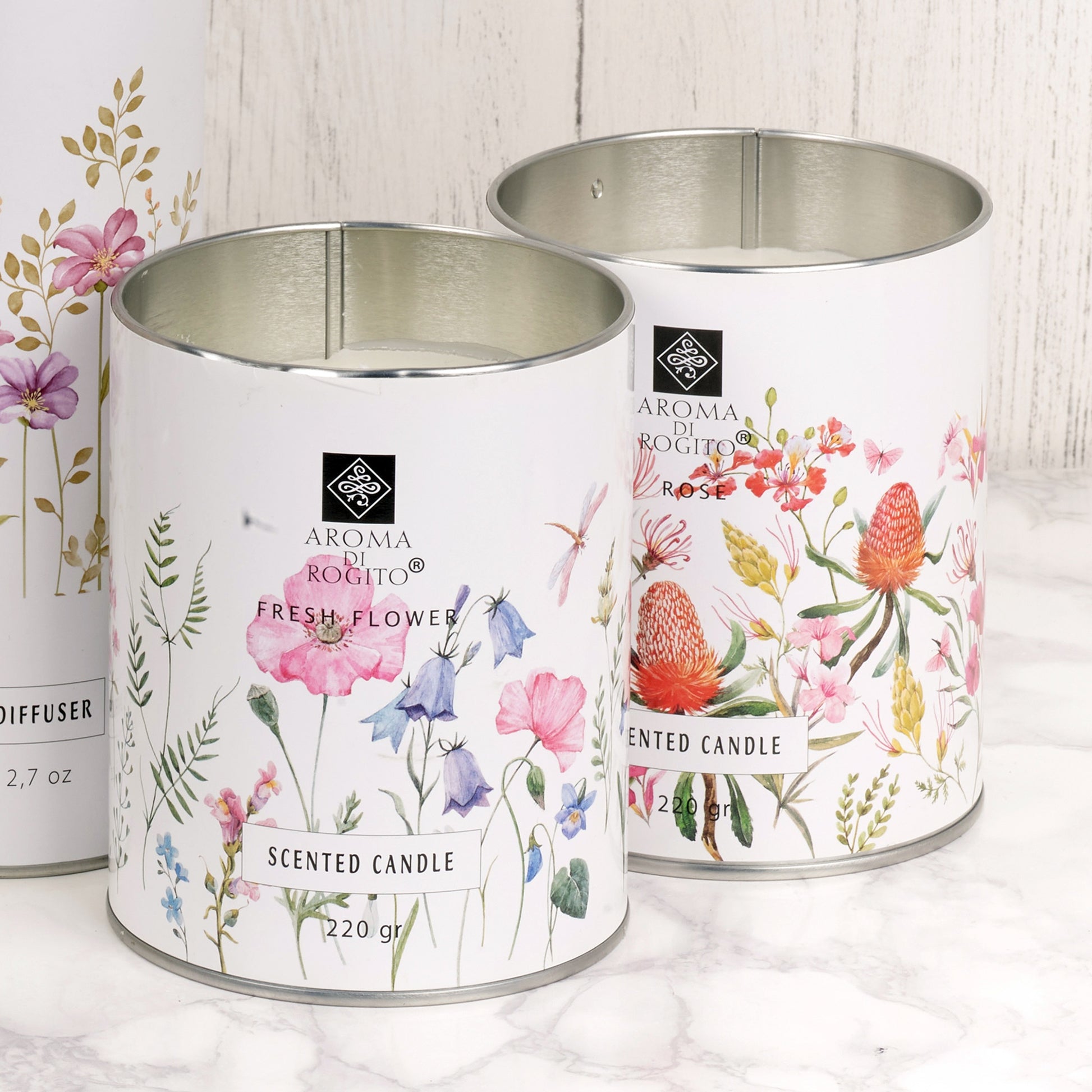 Luxury Flower Scented Wax Candles – 1 or 3 Pc Tin Gift Set, 35-Hour Burn