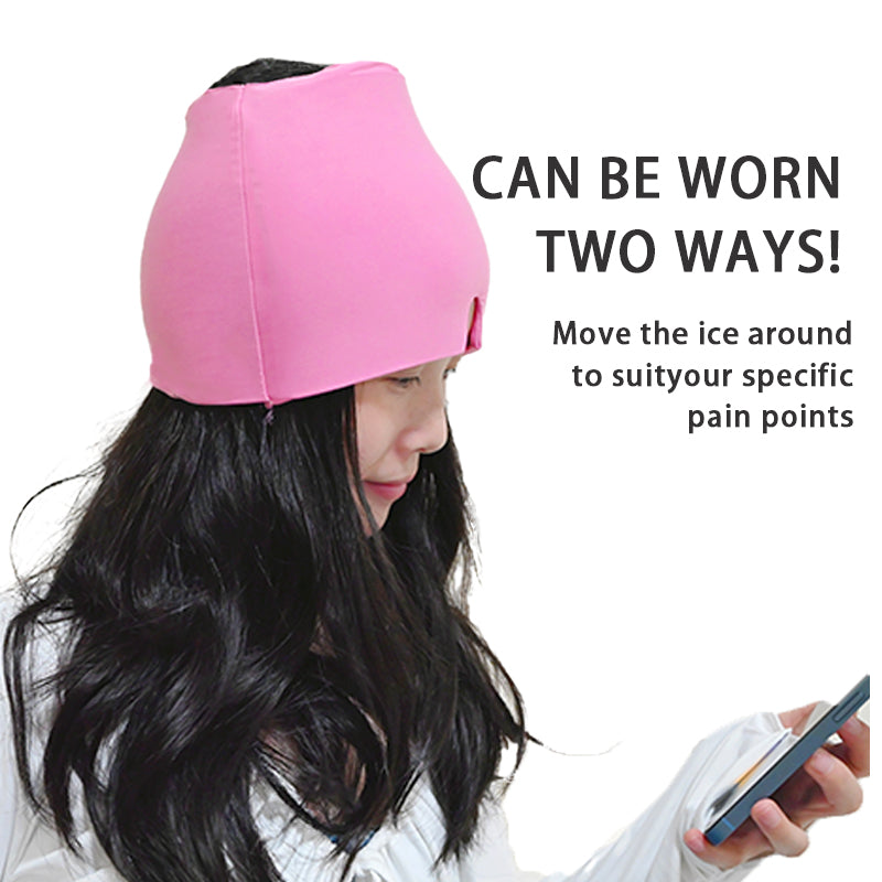 Hot & Cold Gel Head Massager Cap – Migraine & Headache Relief Hat with Eye Mask for Stress, Sinus & Pain Therapy