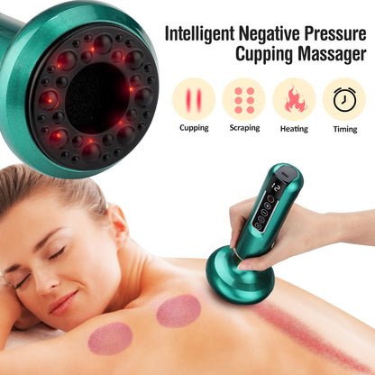 Electric Cupping & Guasha Massager | Infrared Heat Vacuum Suction Anti-Cellulite Slimming Massage Therapy