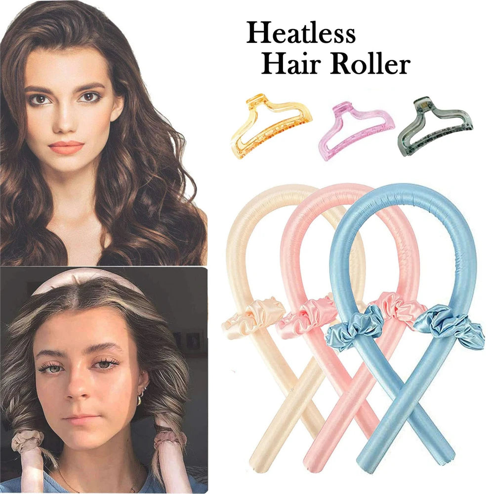 Silk Heatless Curling Rod Headband | No-Heat Hair Curler Ribbon for Effortless Overnight Curls | Soft Sleep-In Hair Styling Tool
