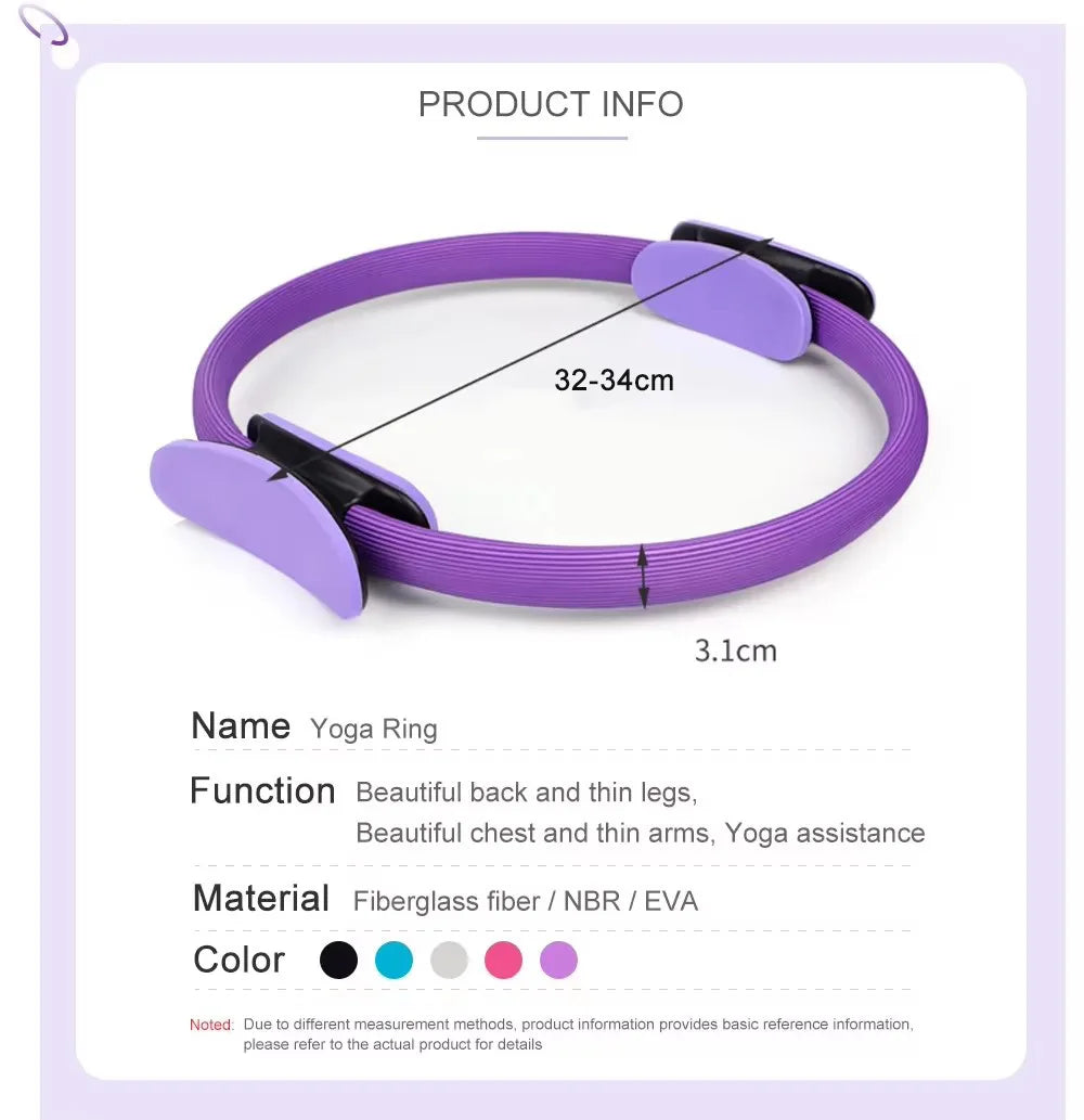 Pilates Ring Yoga Fitness Circle – Resistance Exercise Ring for Women | Home Workout, Muscle Toning & Flexibility Training