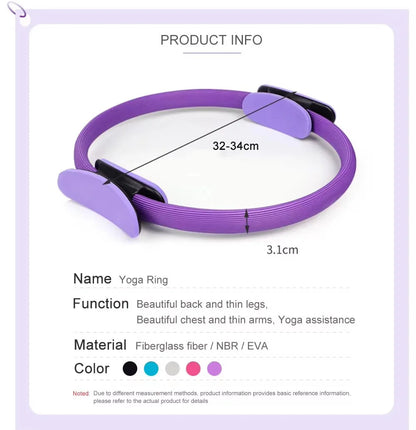 Pilates Ring Yoga Fitness Circle – Resistance Exercise Ring for Women | Home Workout, Muscle Toning & Flexibility Training
