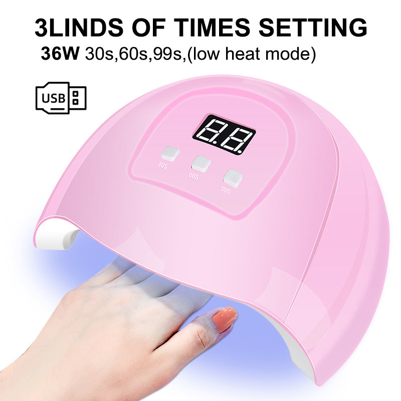 All-in-One Nail Gel Polish Kit with UV Lamp – Soak Off Gel Nail Set for DIY Manicure & Nail Art