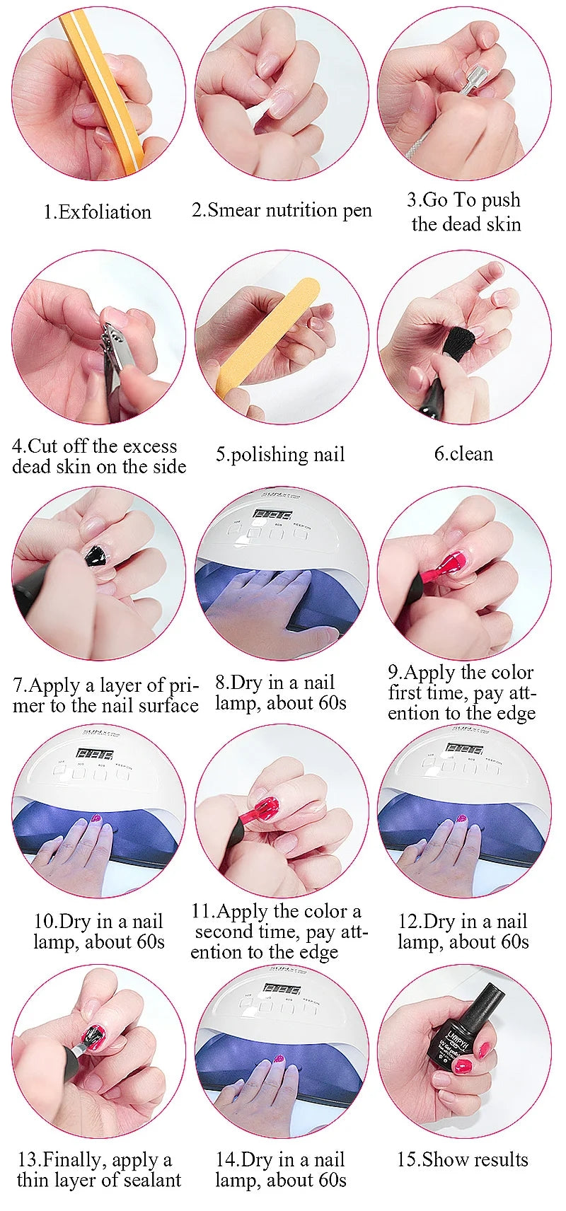 All-in-One Nail Gel Polish Kit with UV Lamp – Soak Off Gel Nail Set for DIY Manicure & Nail Art