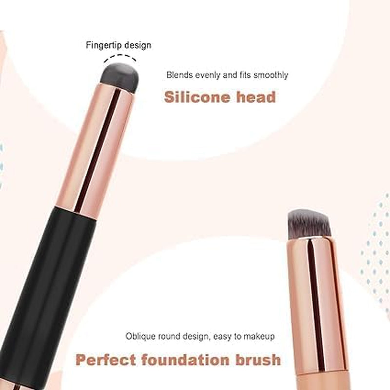 2PCS Silicone Lip & Concealer Brush Set – Reusable Double-Ended Applicators for Lipstick, Gloss, Balm & Blending