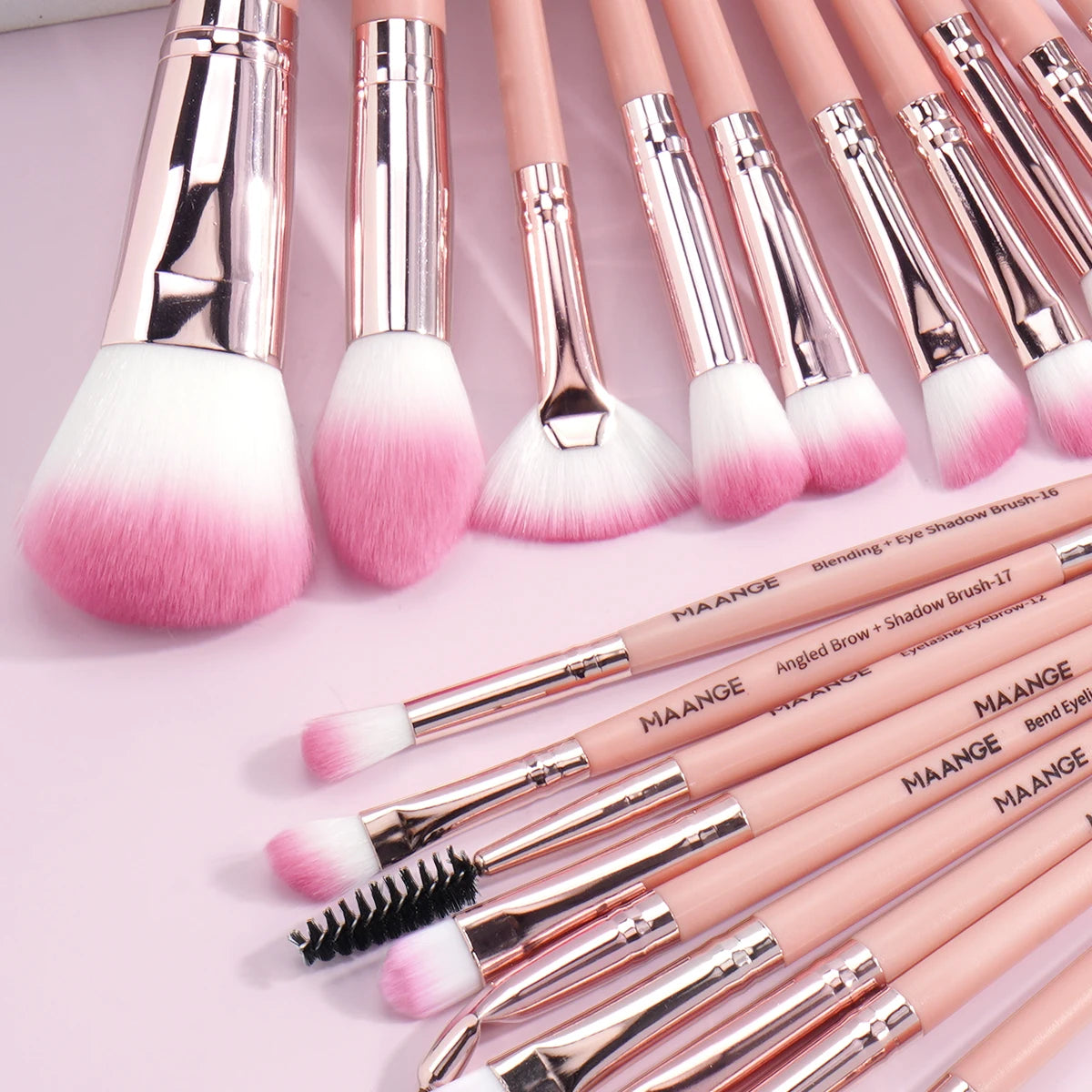 27Pcs Professional Makeup Brush & Puff Set – Foundation, Contour & Blush Brushes with Triangle Powder Puff, Remover Pads & Travel Bag