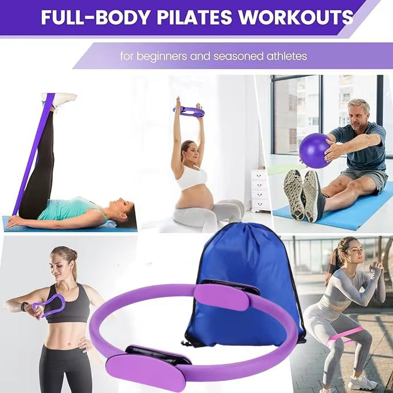 13PCS Pilates Equipment Set – Pilates Ring, Resistance Bands, Yoga Ball & Fitness Accessories for Full Body Home Workouts