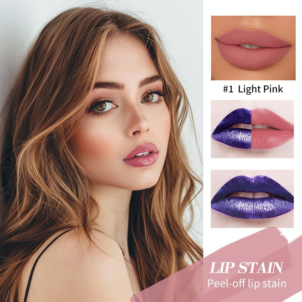 Peel-Off Liquid Lip Stain Set – Long-Lasting Waterproof Lip Tint (3-Piece Set)