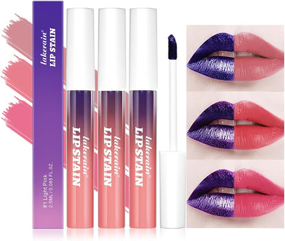 Peel-Off Liquid Lip Stain Set – Long-Lasting Waterproof Lip Tint (3-Piece Set)