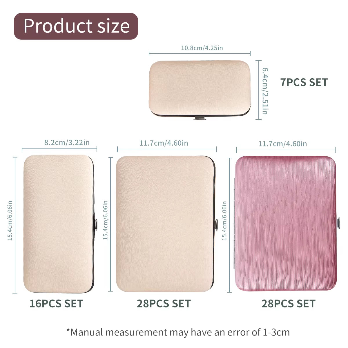 Professional Manicure & Pedicure Set – 7/16/28Pcs Stainless Steel Grooming Tools with Travel Case 