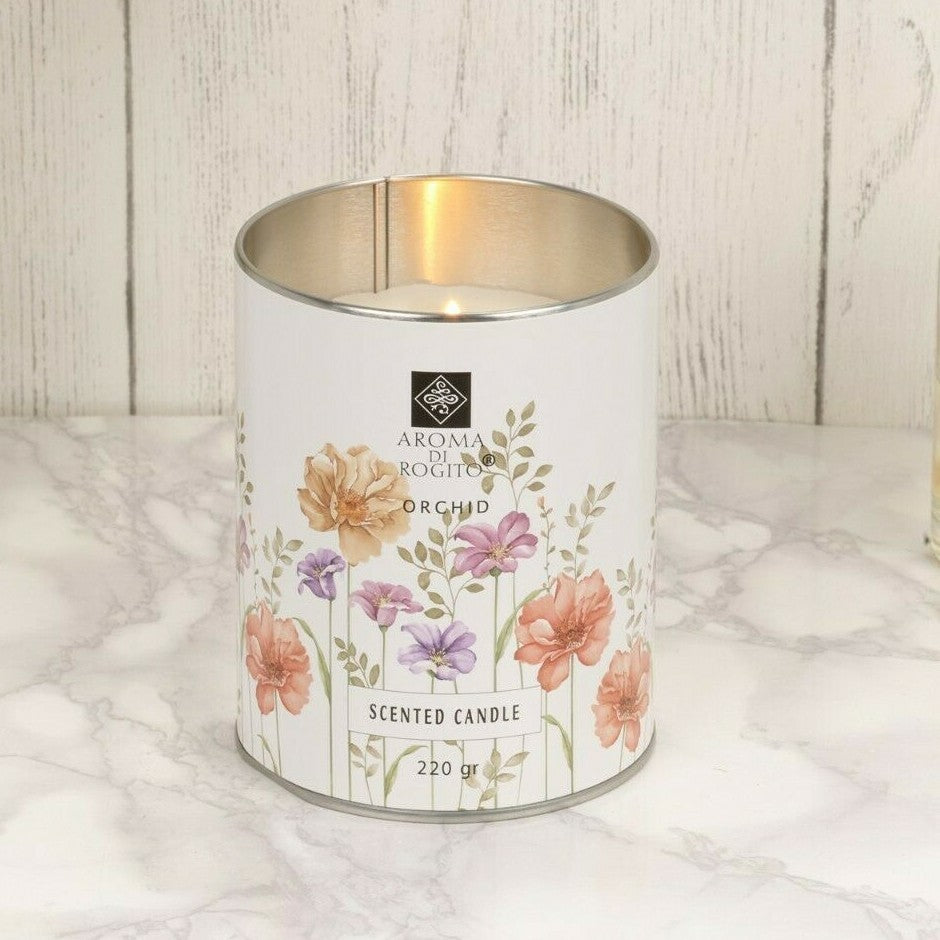 Luxury Flower Scented Wax Candles – 1 or 3 Pc Tin Gift Set, 35-Hour Burn