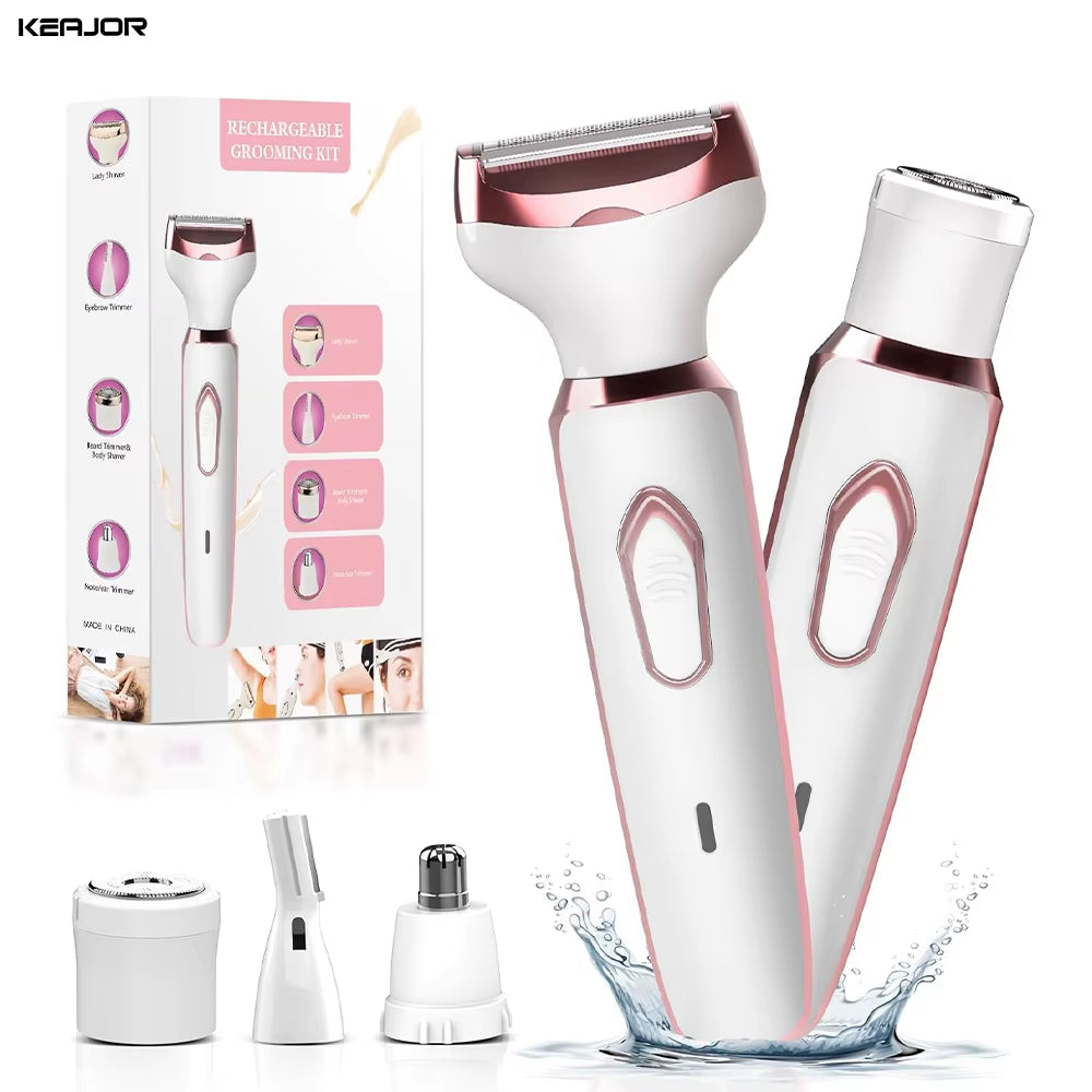 Women’s Electric Hair Trimmer – Portable Painless Razor for Body, Bikini, Face & Legs