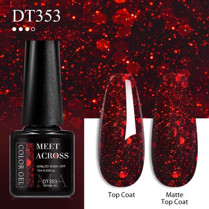 Different Red Shades Gel Nail Polish 7ml – Semi-Permanent Soak-Off UV Gel for Nails