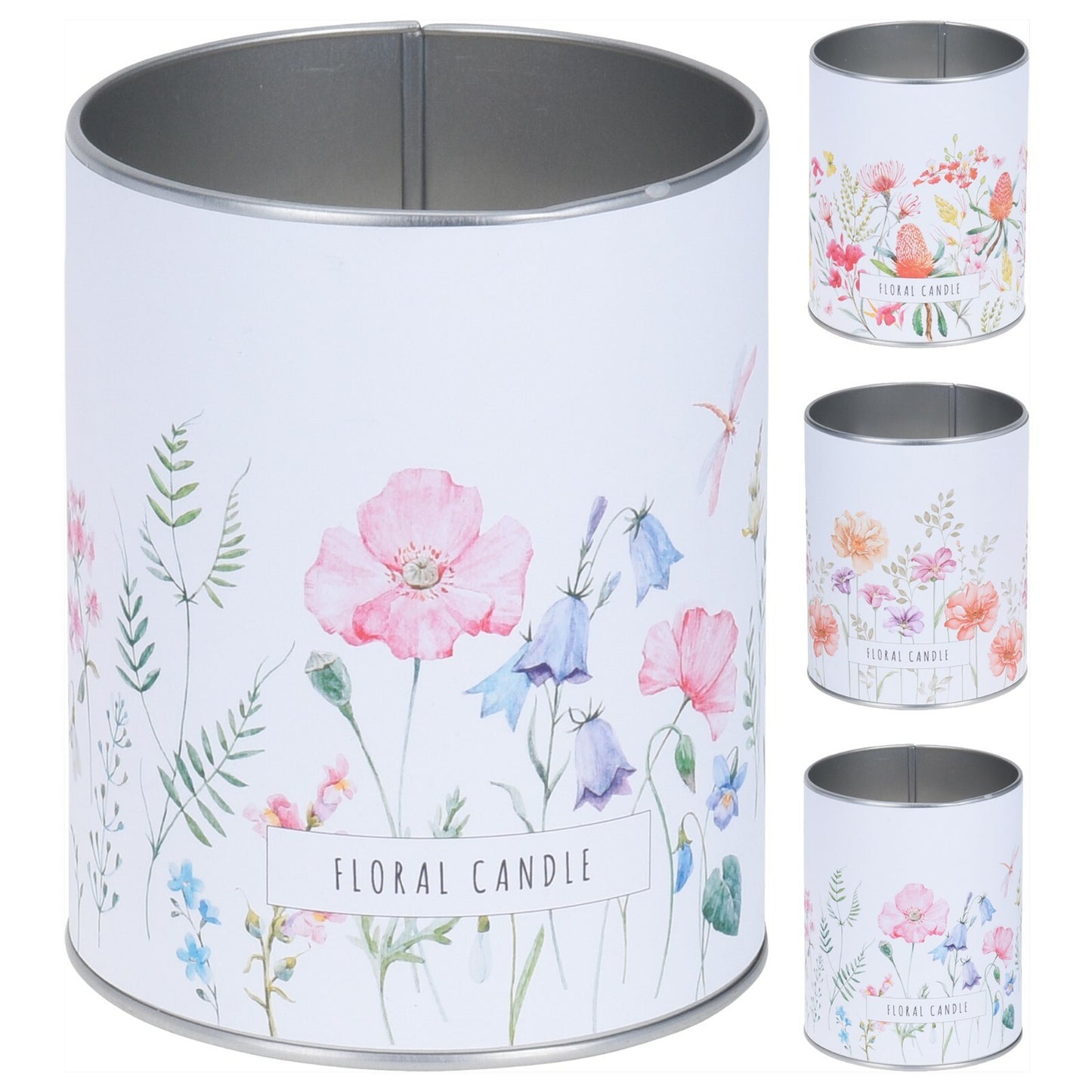 Luxury Flower Scented Wax Candles – 1 or 3 Pc Tin Gift Set, 35-Hour Burn