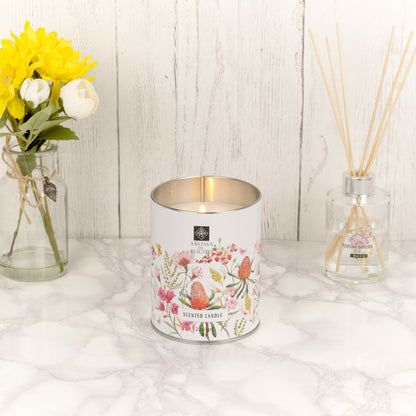 Luxury Flower Scented Wax Candles – 1 or 3 Pc Tin Gift Set, 35-Hour Burn