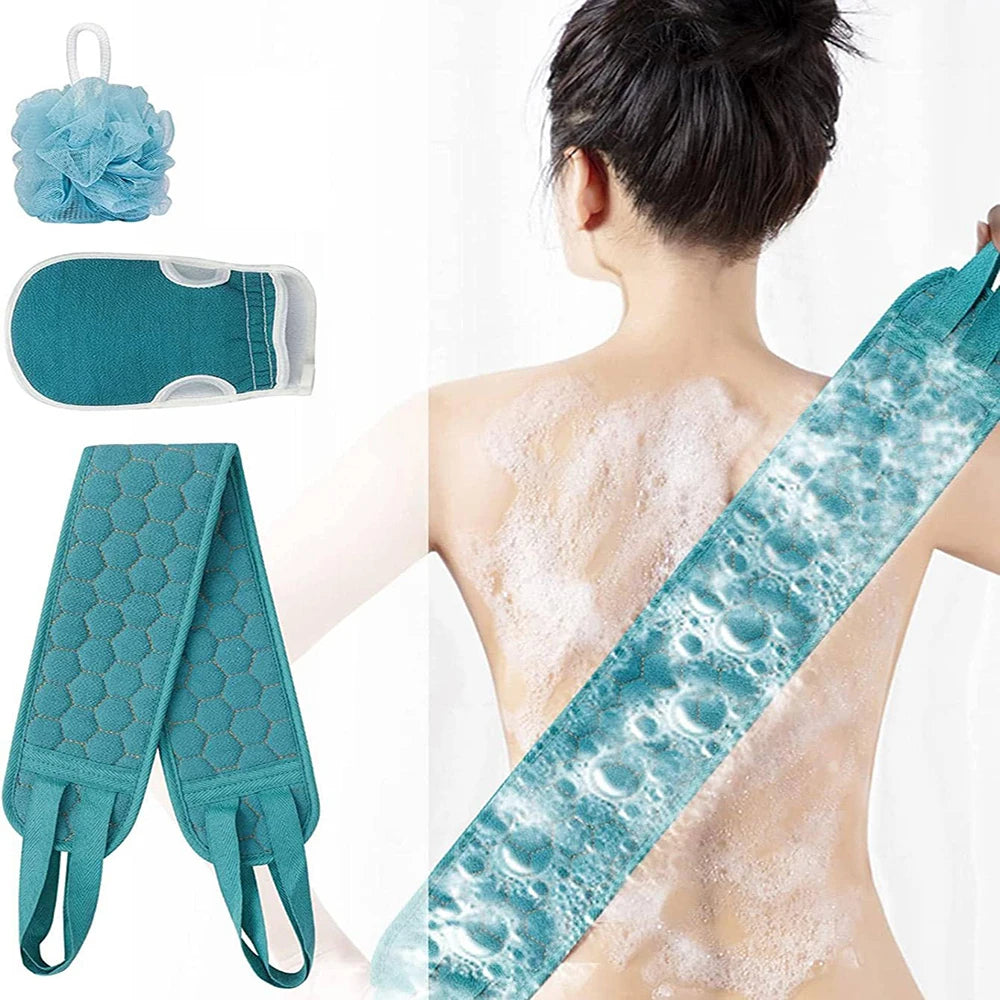 Moroccan Hammam exfoliating Body Scrubber Set – Back Scrubber, Bath Glove & Loofah Sponge“ Scrub Set – Deep Exfoliating & Glowing Skin Ritual”