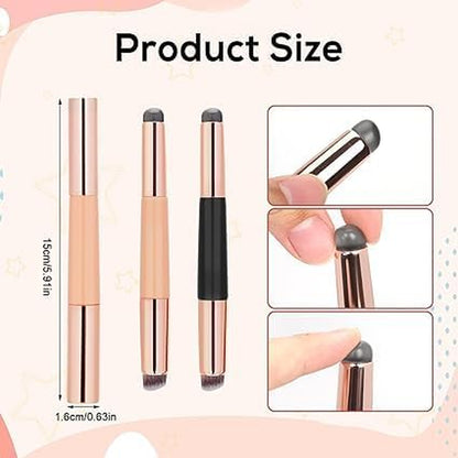 2PCS Silicone Lip & Concealer Brush Set – Reusable Double-Ended Applicators for Lipstick, Gloss, Balm & Blending
