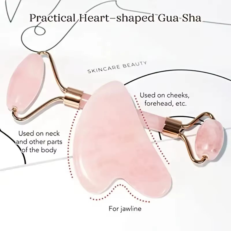 Premium Jade Roller & Gua Sha Set – Facial, Eye & Neck Massager to Reduce Fine Lines & Wrinkles
