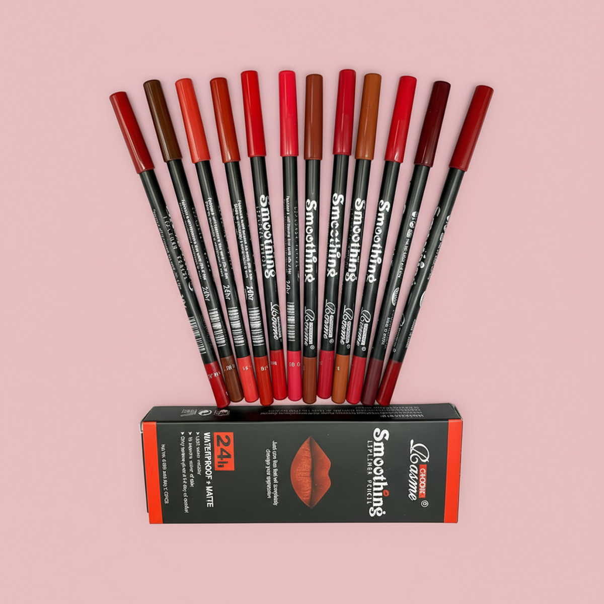 12 Pcs Long-Lasting Lipstick Set with Professional Lip Liner Pencil and Matte Lip Gloss for Women