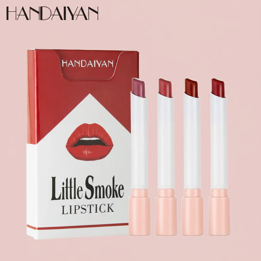 4-Piece Matte Cigarette Lipstick Collection – Rich, Long-Lasting Shades, Smudge-Free & Soft Velvet Finish