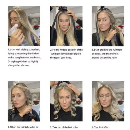 Silk Heatless Curling Rod Headband | No-Heat Hair Curler Ribbon for Effortless Overnight Curls | Soft Sleep-In Hair Styling Tool