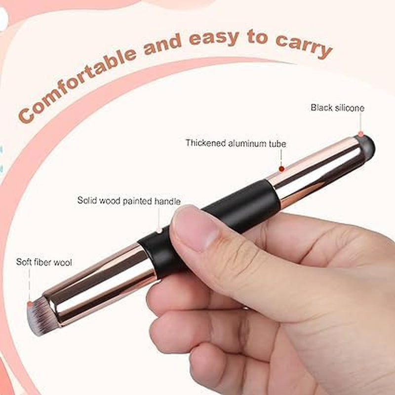 2PCS Silicone Lip & Concealer Brush Set – Reusable Double-Ended Applicators for Lipstick, Gloss, Balm & Blending