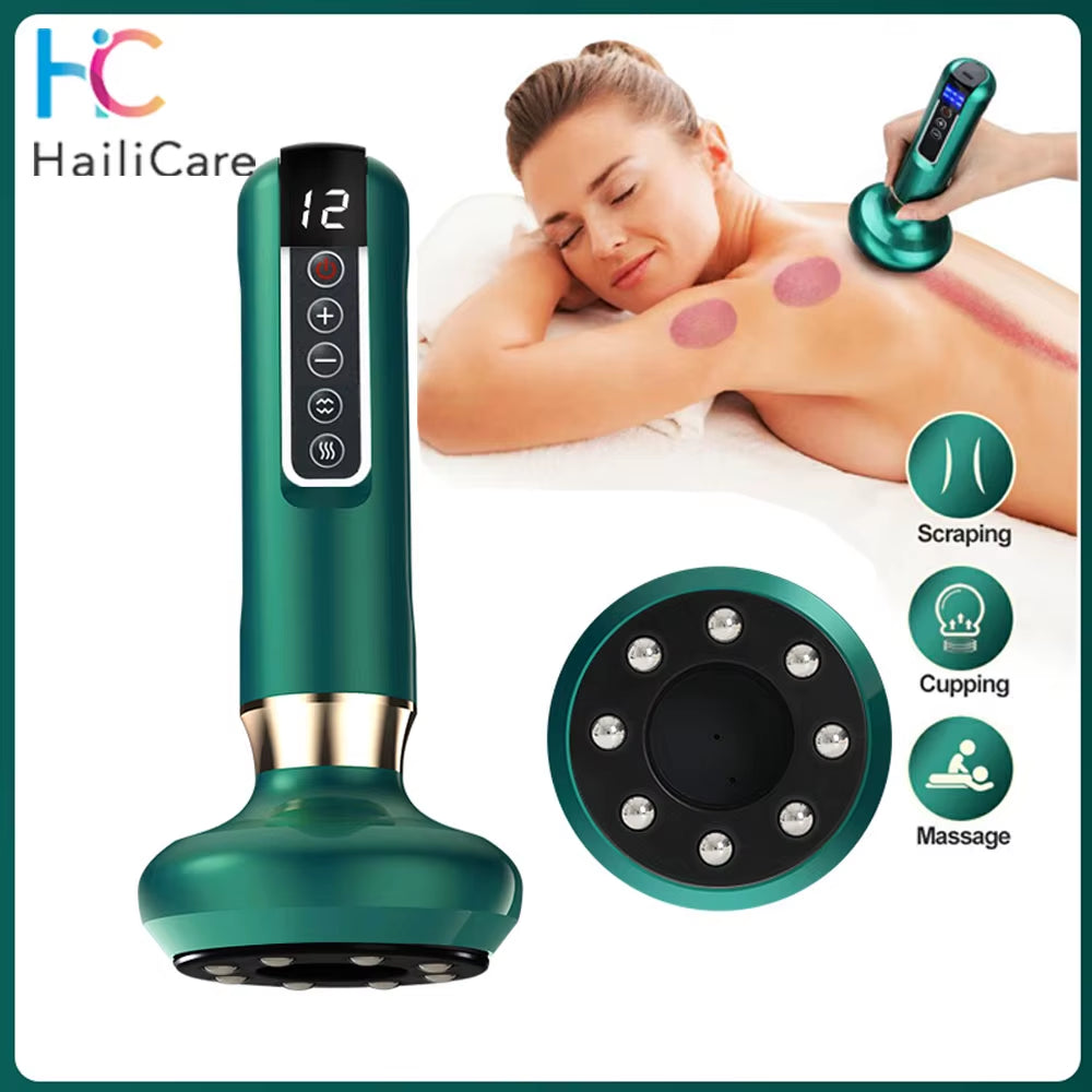 Electric Cupping & Guasha Massager | Infrared Heat Vacuum Suction Anti-Cellulite Slimming Massage Therapy