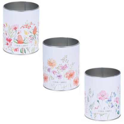 Luxury Flower Scented Wax Candles – 1 or 3 Pc Tin Gift Set, 35-Hour Burn