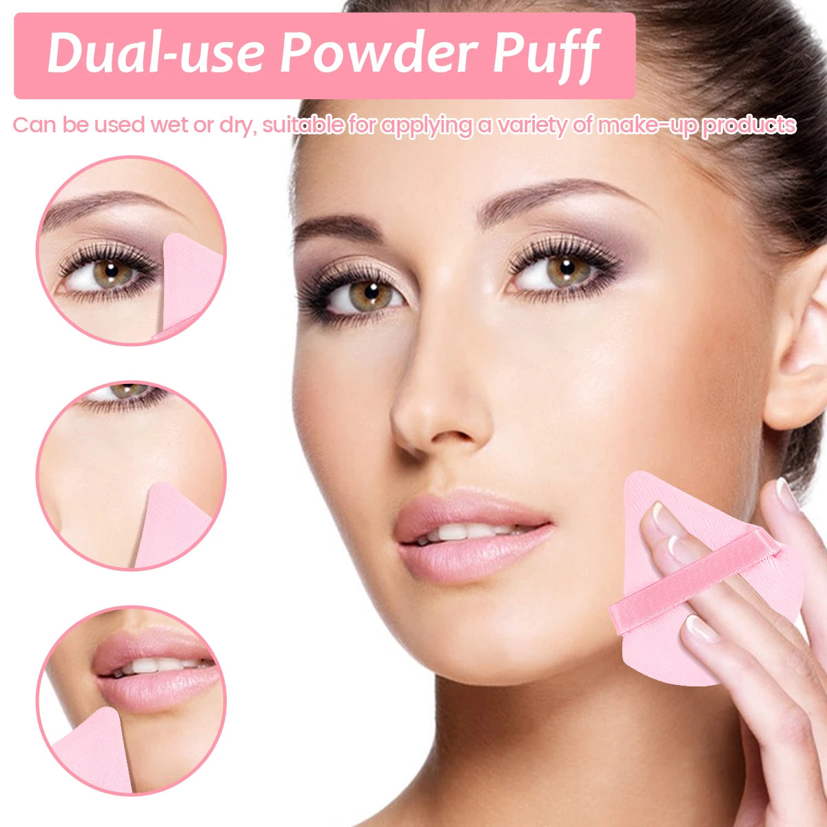 27Pcs Professional Makeup Brush & Puff Set – Foundation, Contour & Blush Brushes with Triangle Powder Puff, Remover Pads & Travel Bag